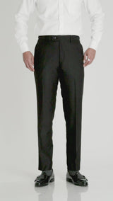 Trousers With Belt Loop - Tuxedo Black Plain (Slim Straight)