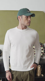 Vittorio Long Sleeve Crew Neck - White
