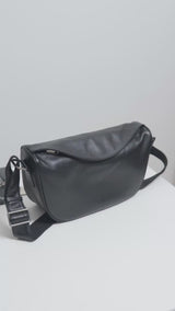 Leone Crossbody Bag - Black Leather