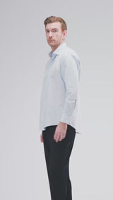 Franco Linen Shirt - Light Blue Windsor Collar