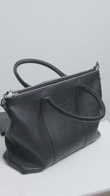 Bellagio Briefcase - Black Pebble Grain Leather