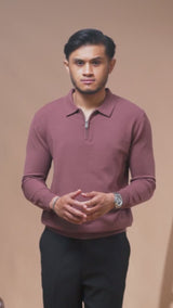 Milano Knit - Mauve Brown Quarter-Zip