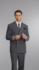 Double Breasted Suit Blazer - Graphite Grey (Regular Fit)