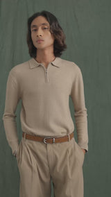 Marcel Knit - Beige Quater-Zip