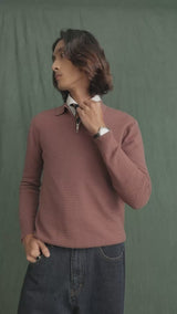 Marcel Knit - Mocha Quater-Zip