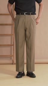 Vicolo Trousers With Belt Loop - Khakis Plain (Wide Fit)