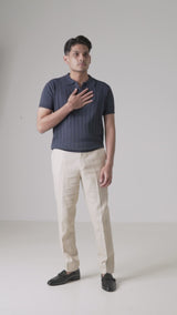 Dylan Knit Tee - Navy Blue