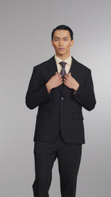 Single Breasted Suit Blazer - Midnight Black (Regular Fit)
