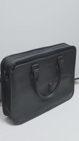 Belluno Briefcase - Black Pebble Grain Leather