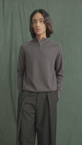 Auren Knit - Dark Grey Quater-Zip