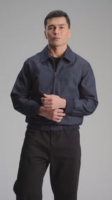 Denim Bomber Jacket - Ash Blue
