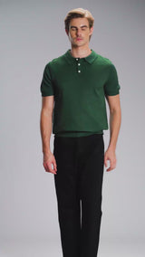 Noir Knit Polo Tee - Green