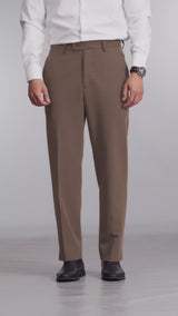 Trousers With Belt Loop - Mocha Brown (Regular Fit)