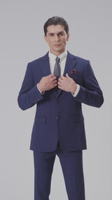 Single Breasted Suit Blazer - Royal Blue Plain (Notch Lapel)