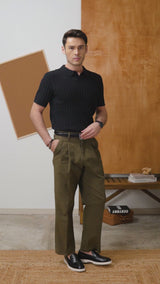 Rompii Knit Polo Tee - Black