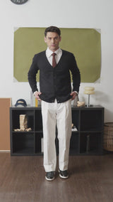 Knit Cardigan - Black Button-Up