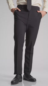 Trousers With Side Adjuster - Black (Slim Straight)