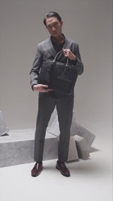 Belluno Briefcase - Black Pebble Grain Leather
