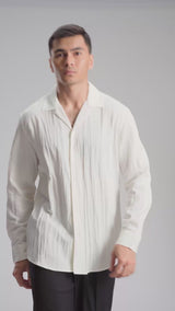 Sandro Shirt - Off White (Camp Collar)