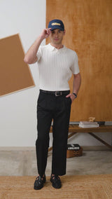Rompii Knit Polo Tee - White