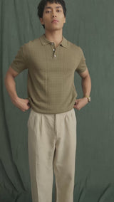 Kael Knit Polo Tee - Green