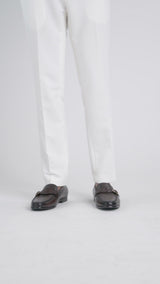 Moccasin Loafer Single Croco Strap - Coffee