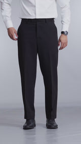 Trousers With Belt Loop - Midnight Black (Regular Fit)