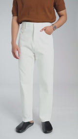 Palermo High Waisted Jeans - White (Wide Fit)