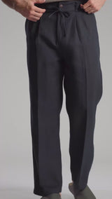 Sarto Relaxed Trousers - Navy Blue (Wide Fit)