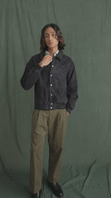 Harvard Suede Jacket - Navy