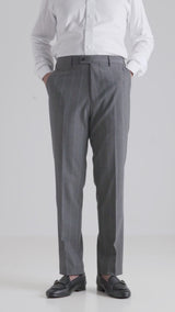 Trousers With Belt Loop -  Dark Grey Wide Stripe (Slim Straight)