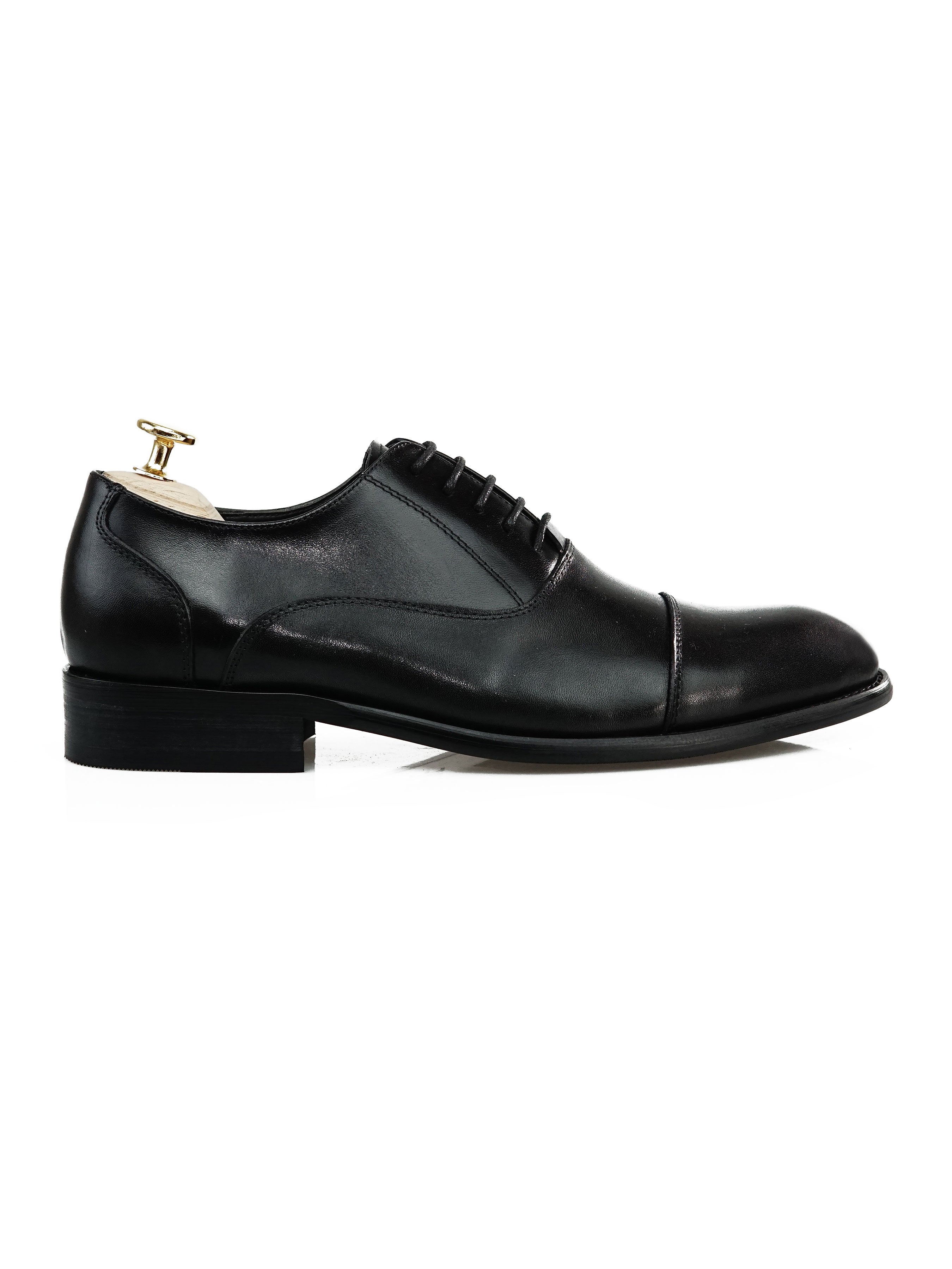 Oxford Cap Toe - Black Lace Up - Zeve Shoes