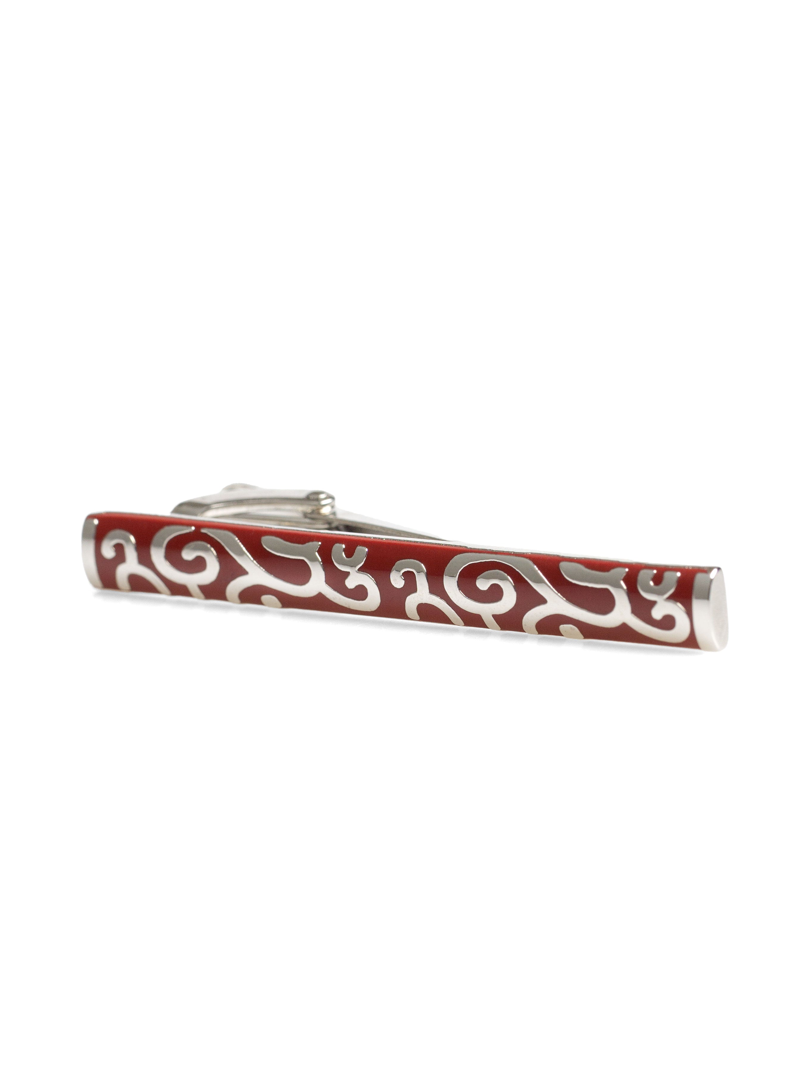 Tie Clip - Batik Spiral Red - Zeve Shoes