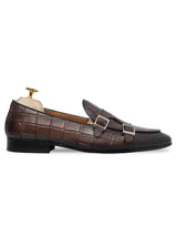 Belgian-Loafer-Dark-Brown-Croco-Double-Monk-Strap-_patina_2 - Zeve