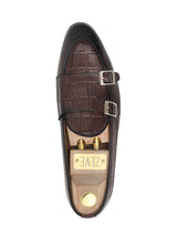 Belgian-Loafer-Dark-Brown-Croco-Double-Monk-Strap-_patina_3 - Zeve