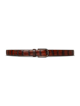Croco-Leather-Belt-with-Palladium-toned-Buckle - Zeve