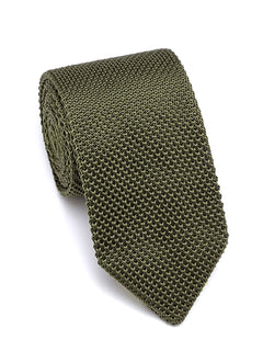 Knit-Tie-Olive-Green - Zeve