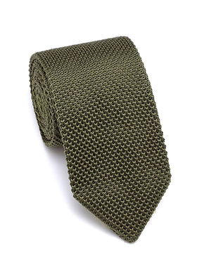 Knit-Tie-Olive-Green - Zeve