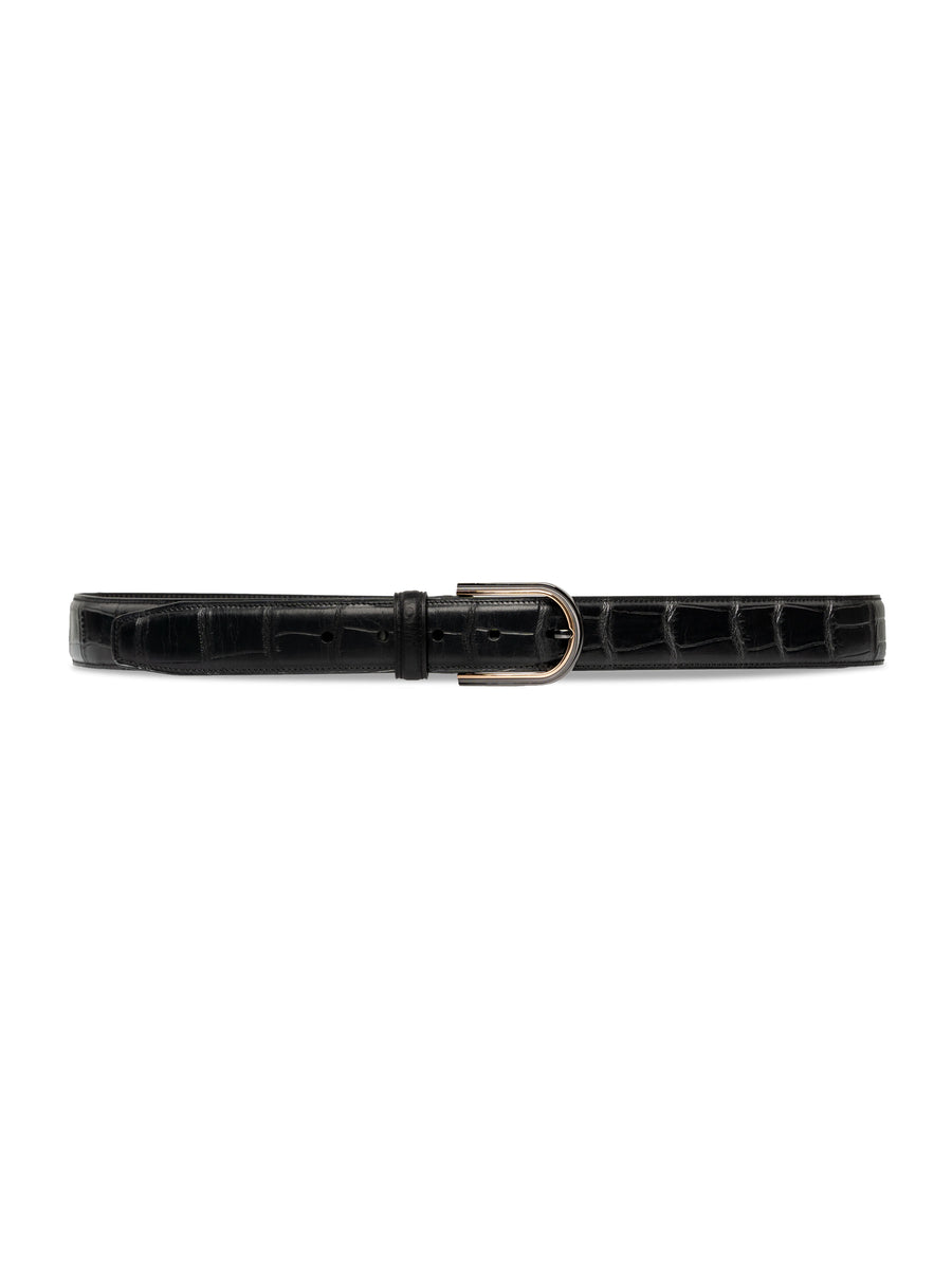 Leather-Belt-Croco-Black - Zeve