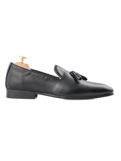 Loafer-Slipper-Solid-Black-Side - Zeve