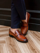 Penny-Loafer-Zeve-men-shoes-hand-painted-patina-1 - Zeve