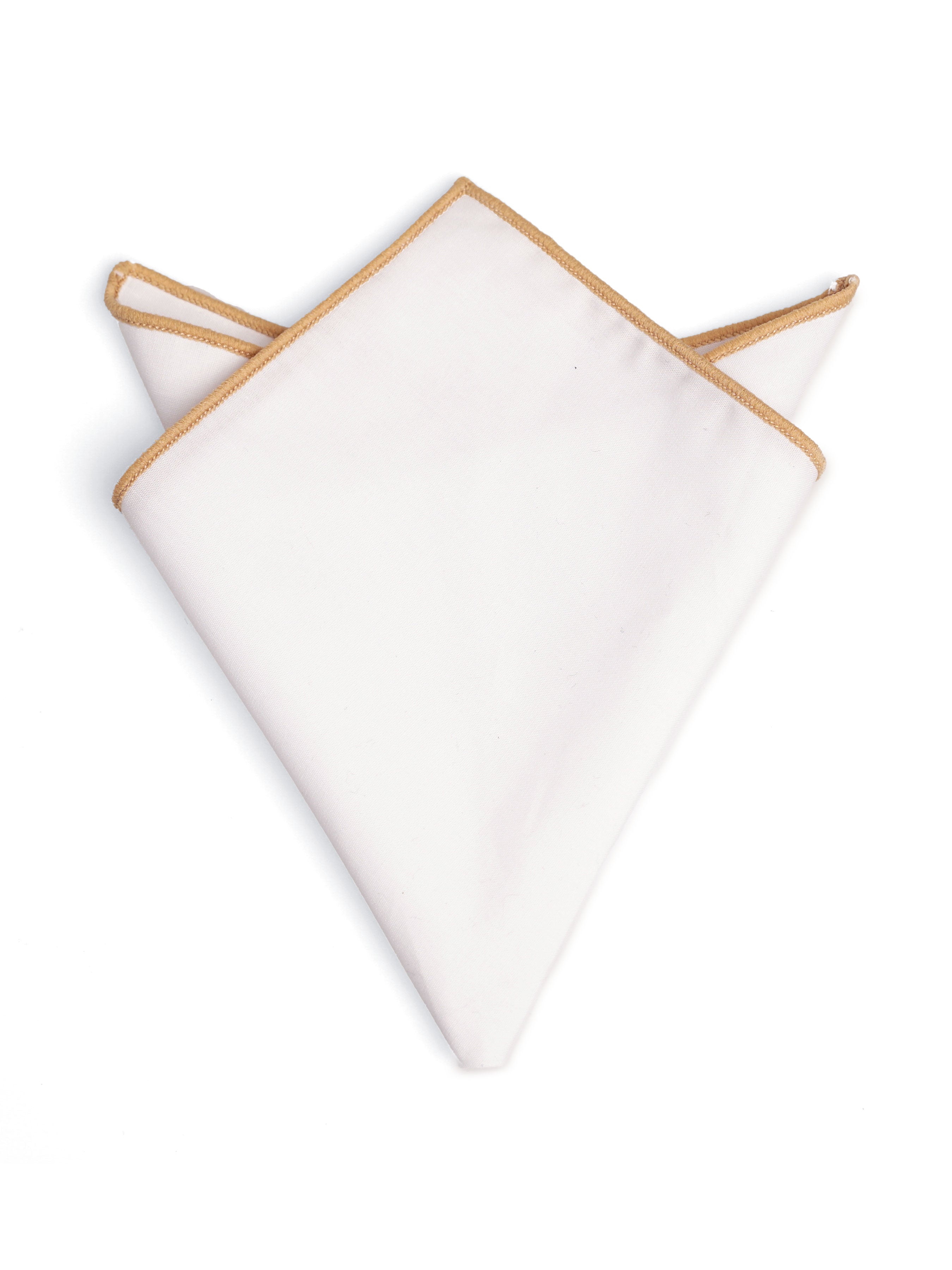 Cotton White Pocket Square with Contrast Piping - Zeve Shoes