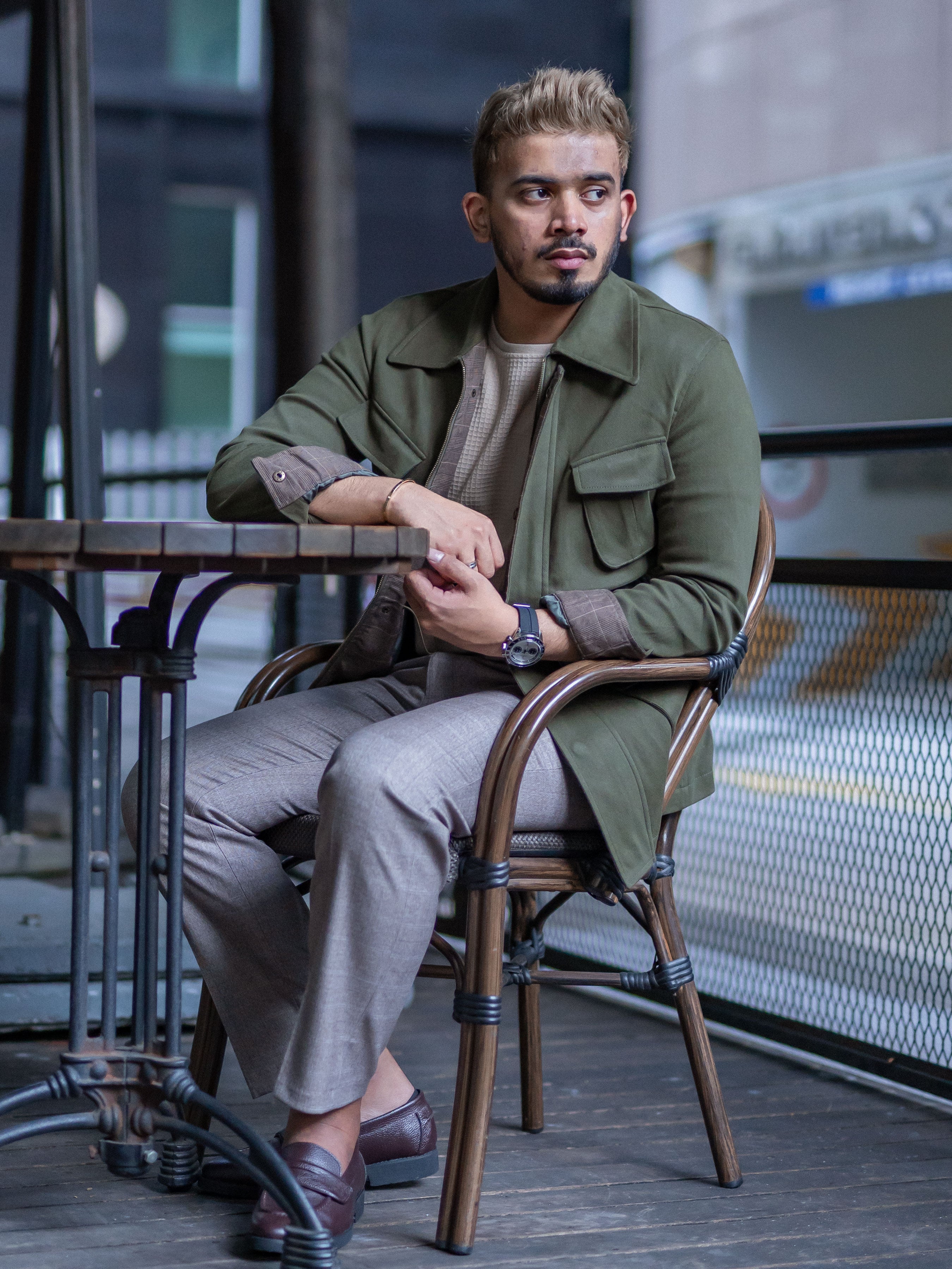 SAFARI-JACKET-GREEN-ZEVE-INTERNATIONAL-MENSWEAR-OLIVE - Zeve
