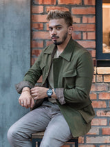 SAFARI-JACKET-GREEN-ZEVE-INTERNATIONAL-MENSWEAR-SHOES - Zeve