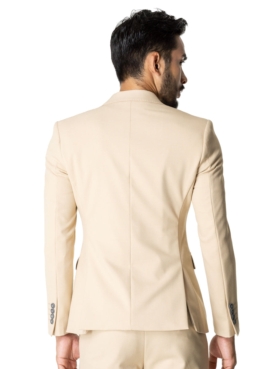 Single-Breasted-Suit-Blazer-Beige-Plain_02 - Zeve