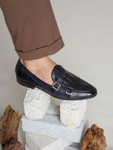 zeve-belgian-loafer-double-monk-black-croco - Zeve